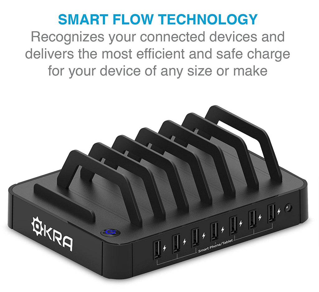 7-Port Hub USB Desktop Universal Charging Station Multi Device Dock for iPhone, iPad, Samsung Galaxy, LG, Tablet PC and all Smartphones and Tablets