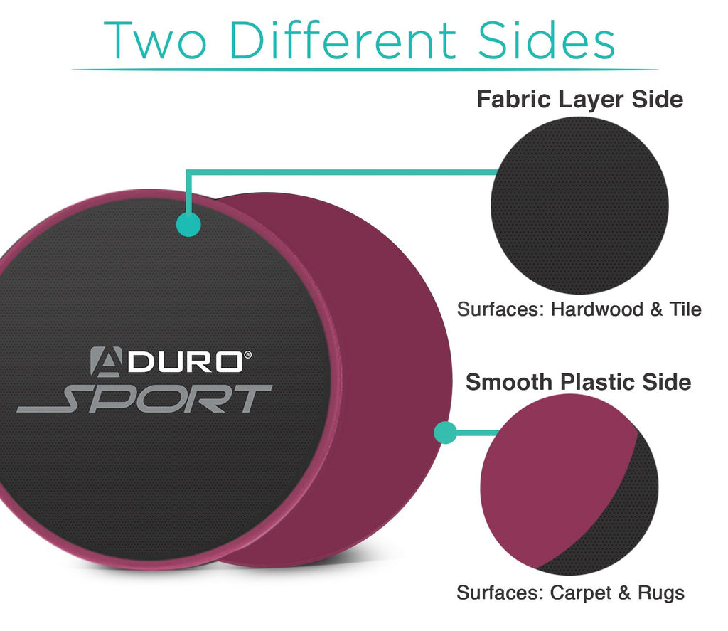 Aduro Sport Dual Sided Exercise Gliding Discs Home Workout Equipment