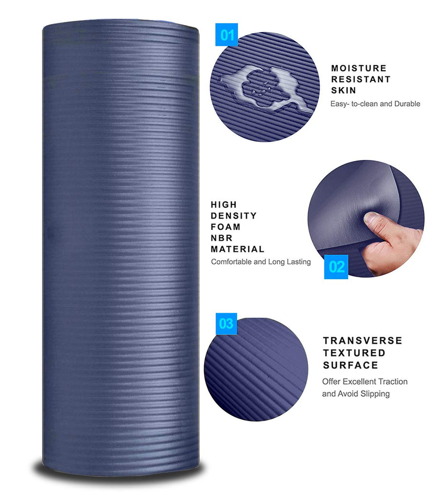 Aduro Sport Yoga Workout Mat, 1/2-Inch Extra Thick Yoga Foam Mat