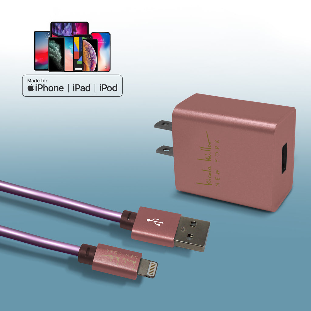 Nicole Miller Charging Bundle for iPhone/iPads Pink