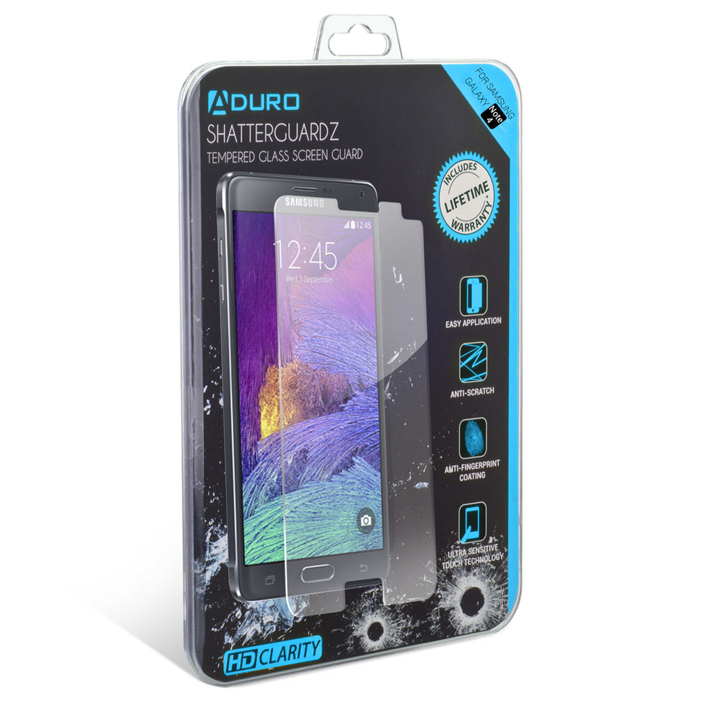 SHATTERGUARDZ Tempered Glass Screen Protector: Galaxy Note 4