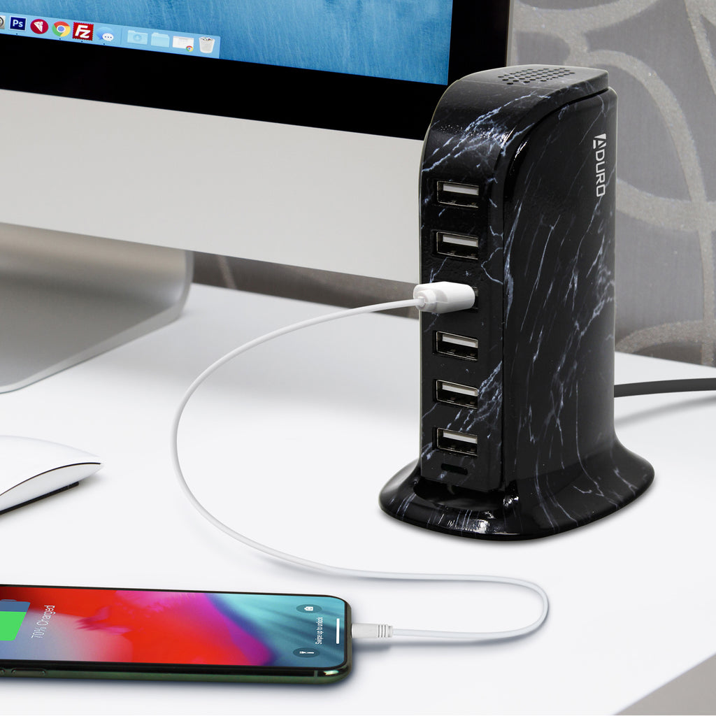 Aduro PowerUp Marble Series 6 Port USB Charging Station Aduro PowerUp Marble Series 6 Port USB Charging Station