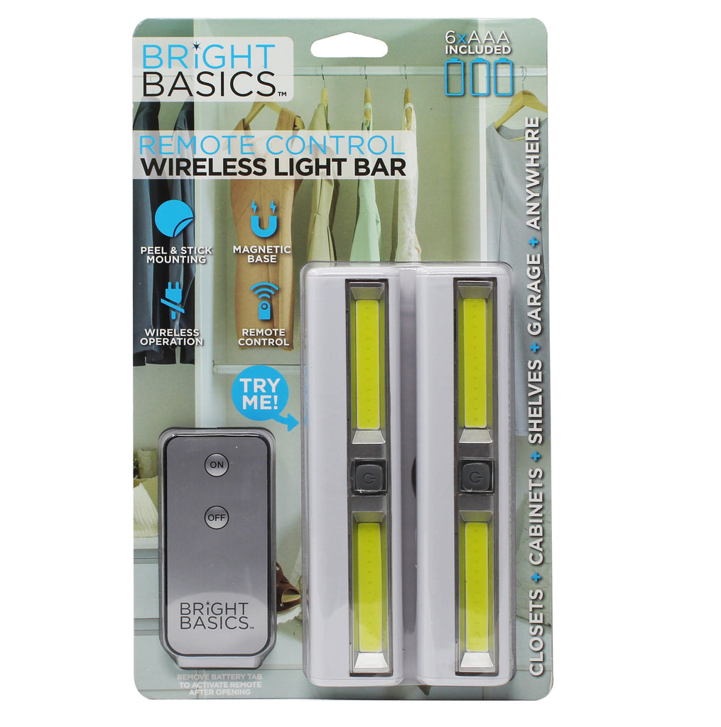 Bright Basics 2 Pack Ultra Bright Wireless Light Bars w/ Remote Control
