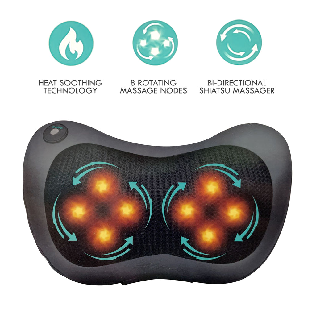 FlexWorks Shiatsu Heated Pillow Massager