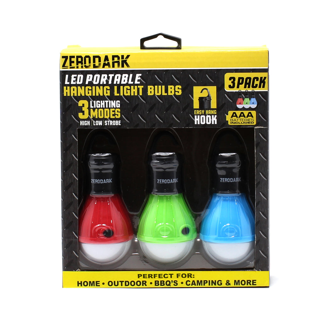 ZeroDark LED Portable Hanging Light Bulbs 3 Pack