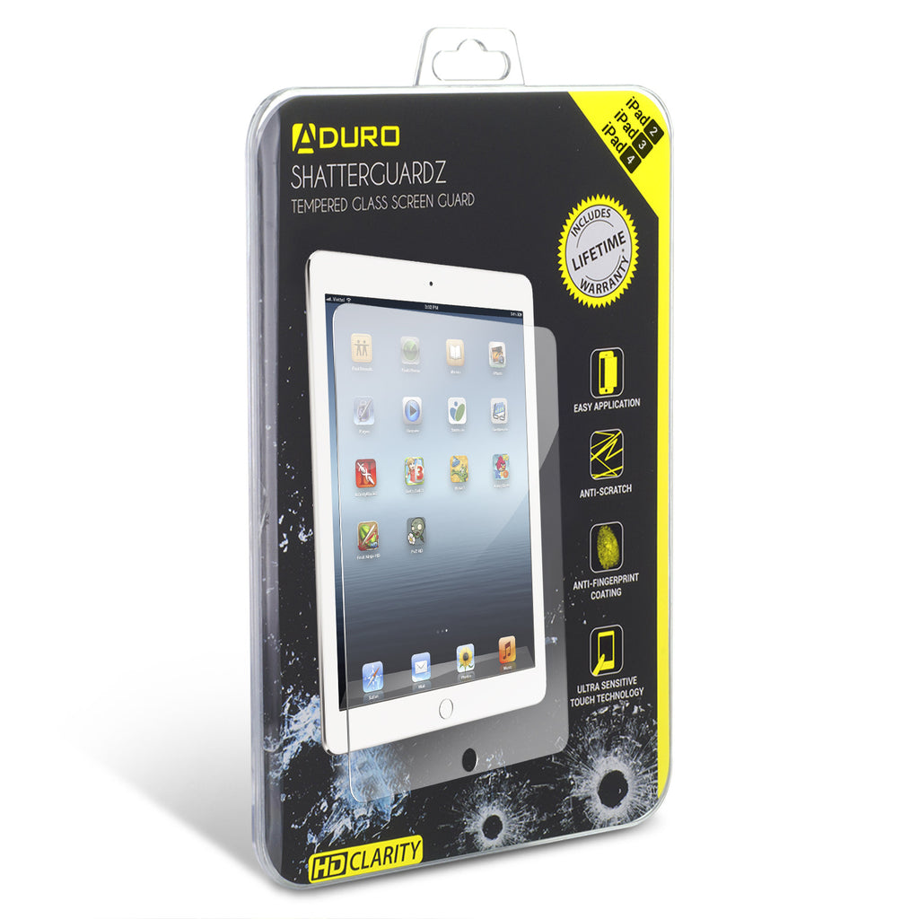 SHATTERGUARDZ Tempered Glass Screen Protector: iPad 2/3/4