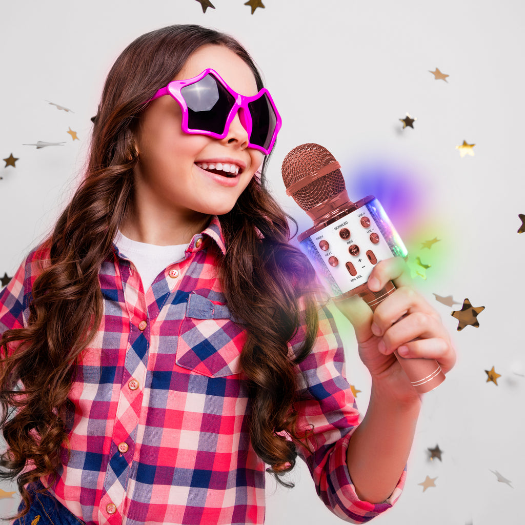 Tech Theory Karaoke LED Microphone with Wireless Speaker Pink