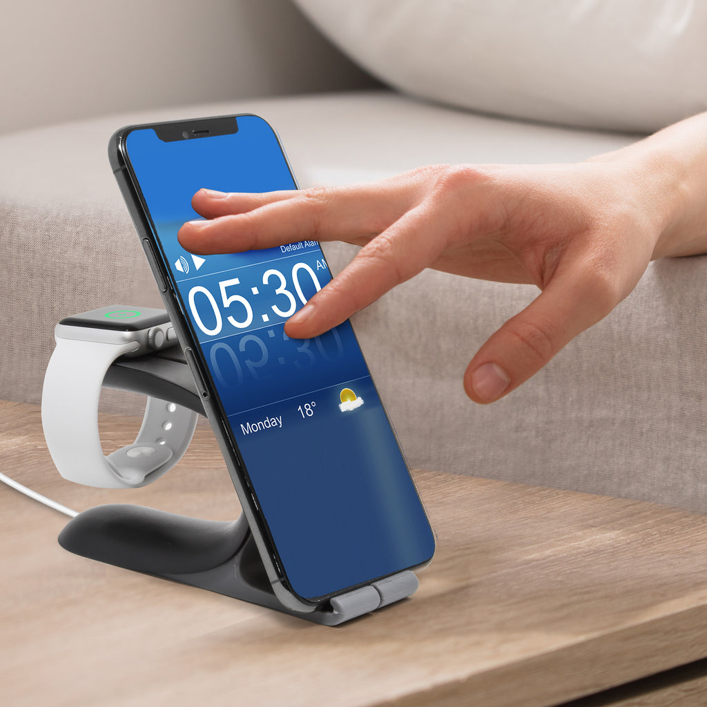 Aduro 2 in 1 Desktop Charging Stand for iPhone and Apple Watch Aduro 2 in 1 Desktop Charging Stand for iPhone and Apple Watch