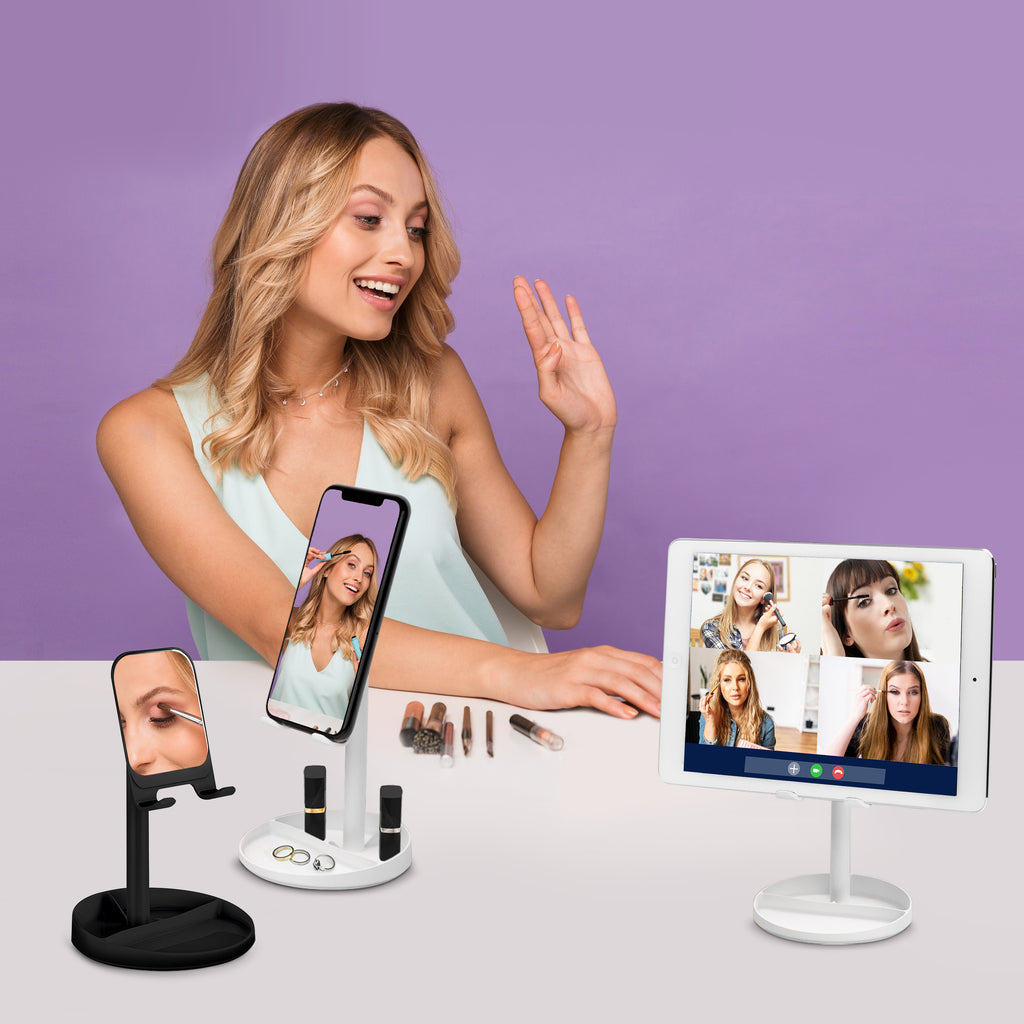 Aduro Solid Stand with Mirror for Phones & Tablets Black, White
