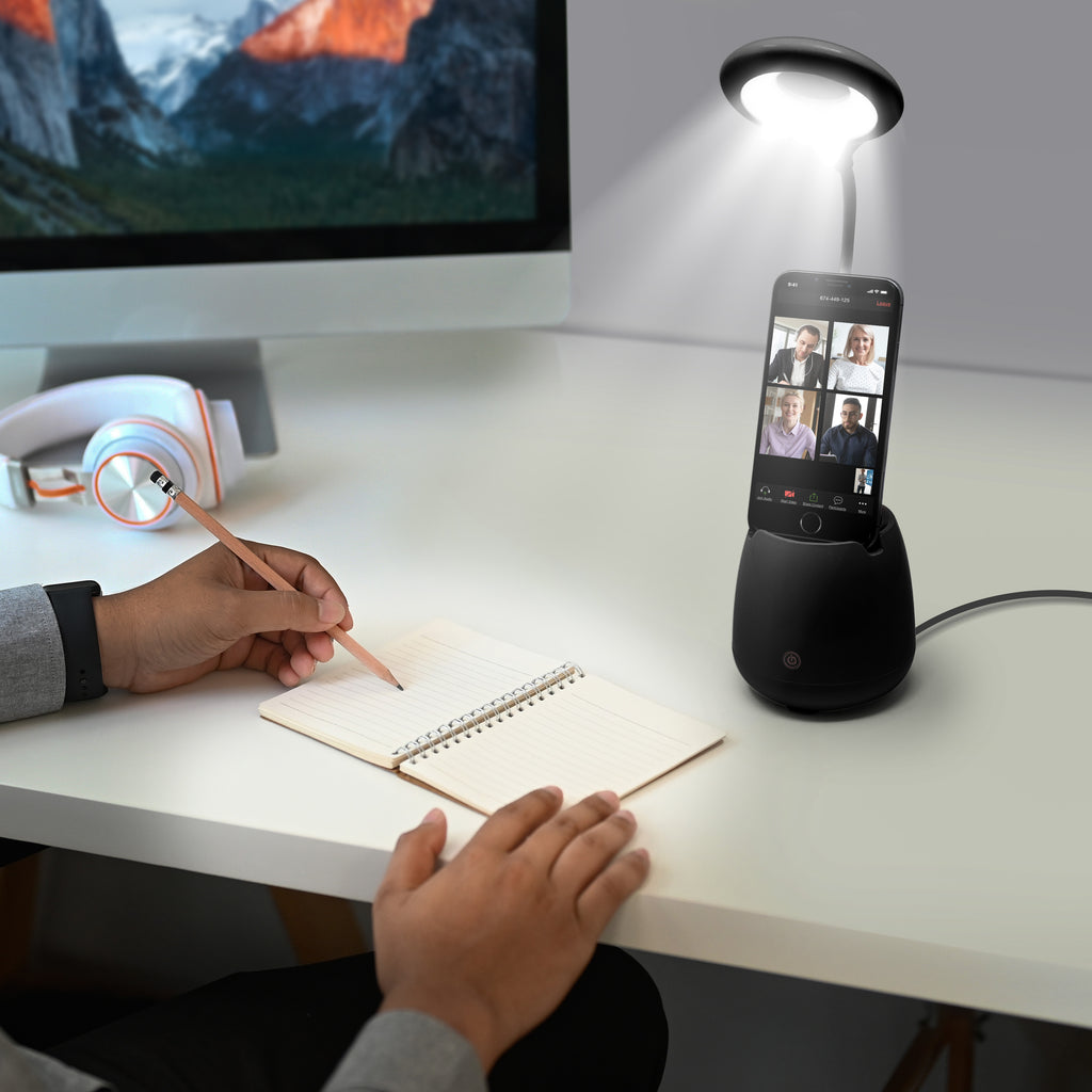Aduro U-Light Groove Desktop Lamp Organizer & Wireless Speaker Black