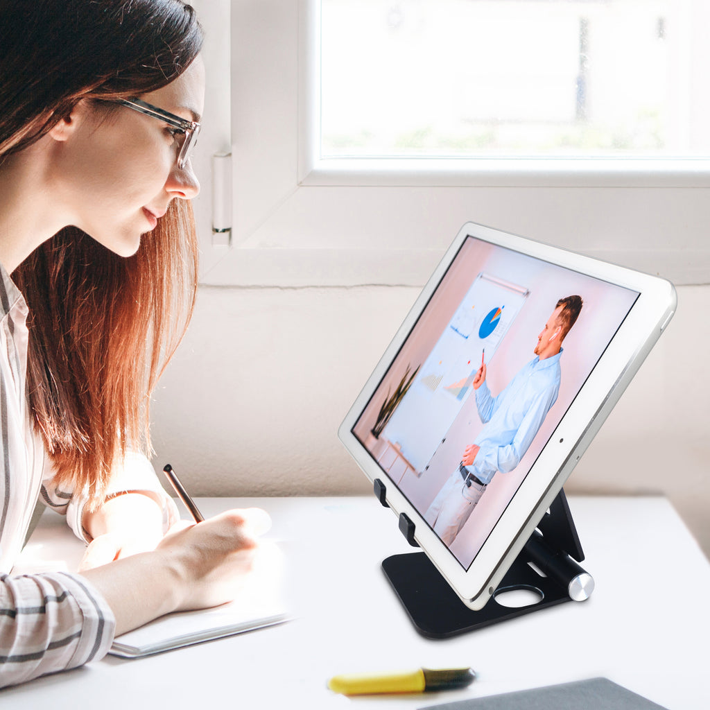 Aduro U-Rise Steel XL Foldable Aluminum Desktop Tablet Stand Black