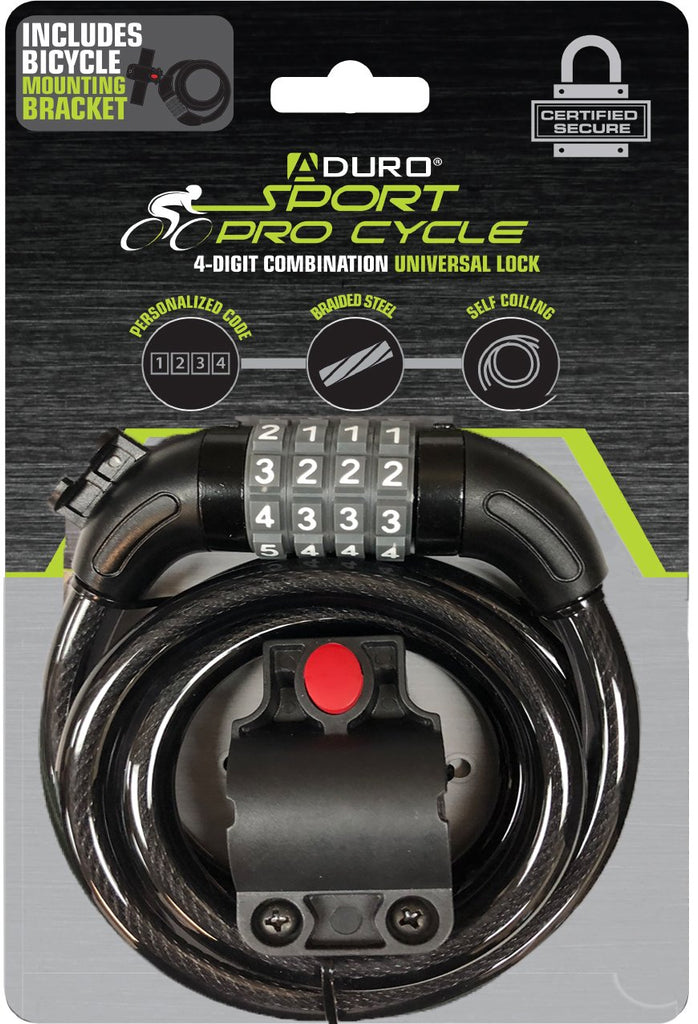 Aduro Sport 4-Digit Combination Bicycle Lock Bike Chain