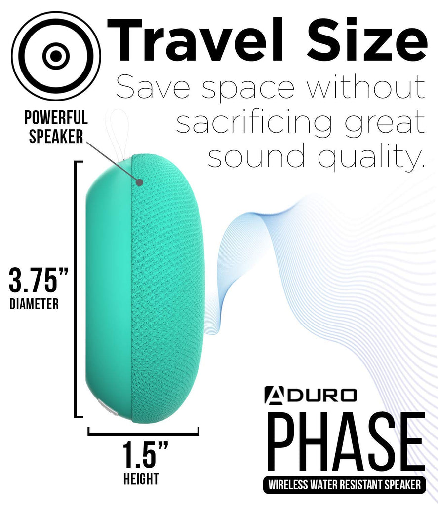 Phase Wireless Speaker Water Resistant for Outdoor and Travel Mint