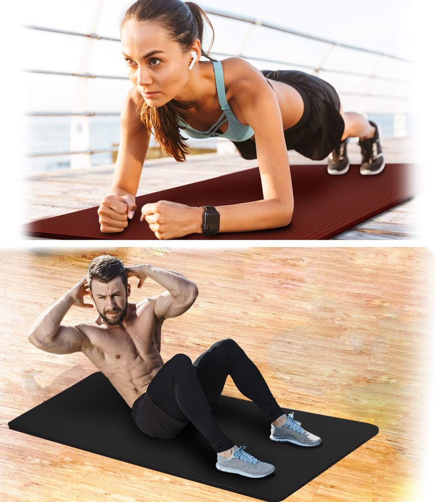 Aduro Sport Yoga Workout Mat, 1/2-Inch Extra Thick Yoga Foam Mat