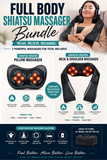 Full Body Shiatsu Massager Bundle - Heated Pillow Massager & Neck & Shoulder Massager