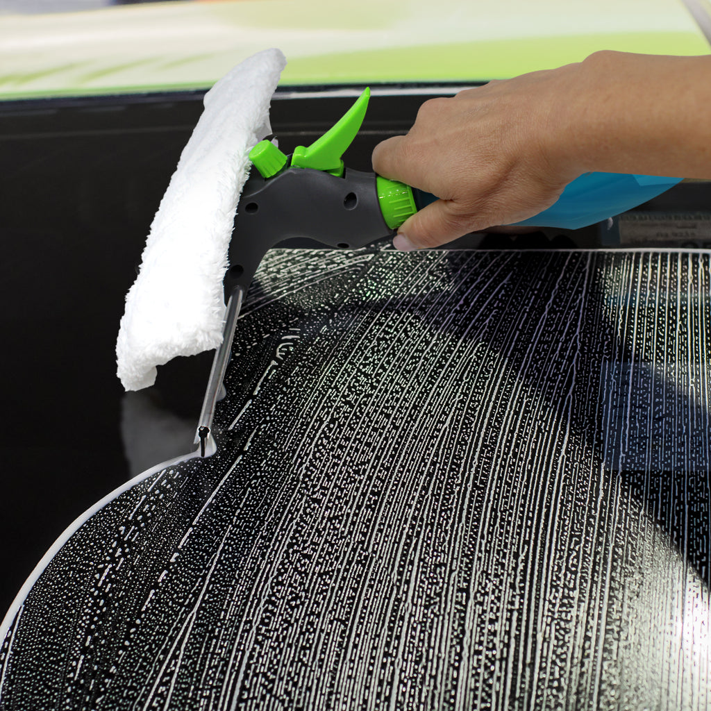 AutoBasics 3 in 1 Window Cleaner Spray, Scrub, & Squeegee