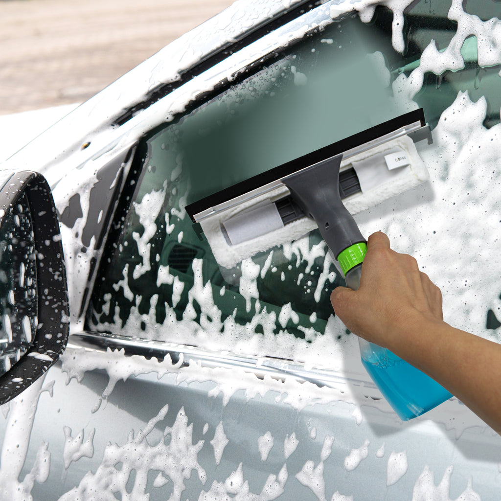 AutoBasics 3 in 1 Window Cleaner Spray, Scrub, & Squeegee