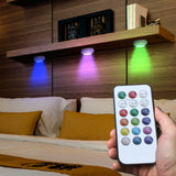 Bright Basics 3 Pack Color Changing Wireless LED Puck Lights w/ Remote Control