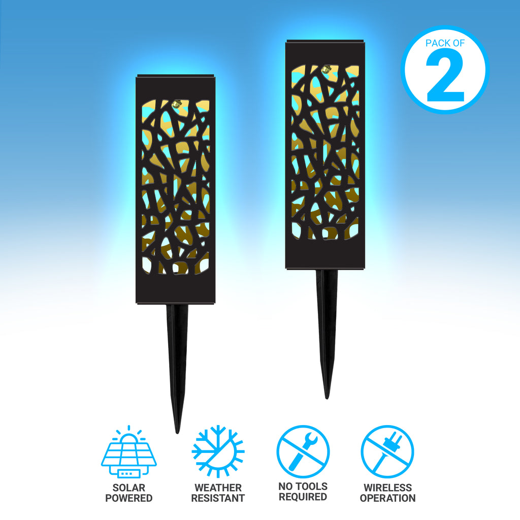 Solar Powered Outdoor LED Path Lights 2 Pack