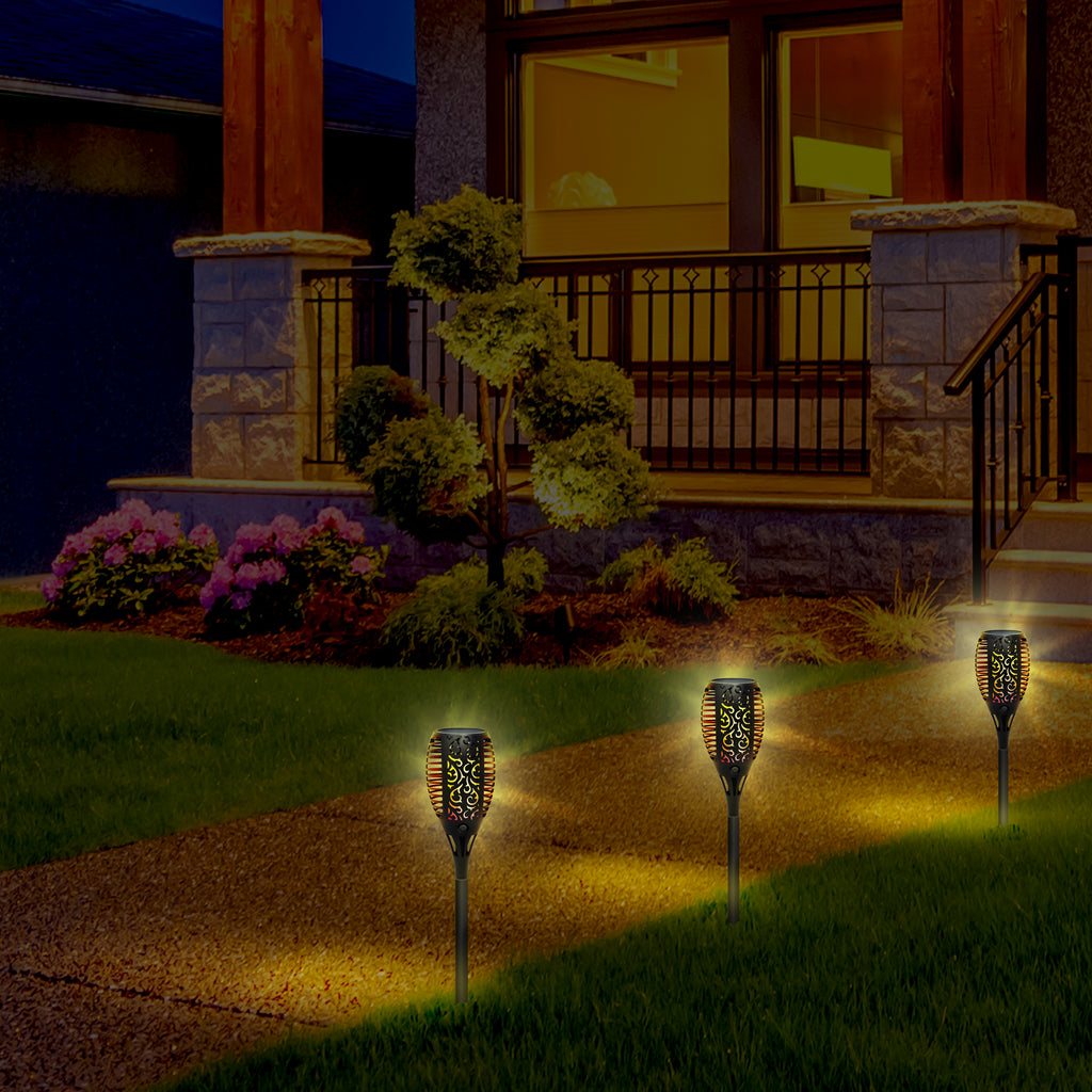 Solar Powered Flame LED Torch