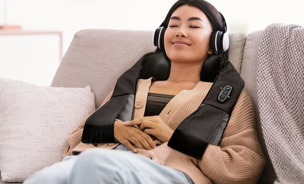 Full Body Shiatsu Massager Bundle - Heated Pillow Massager & Neck & Shoulder Massager