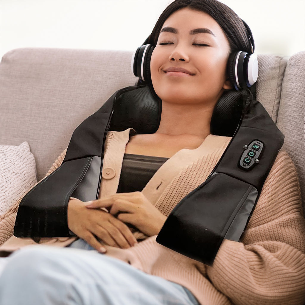 Full Body Shiatsu Massager Bundle - Heated Pillow Massager & Neck & Shoulder Massager
