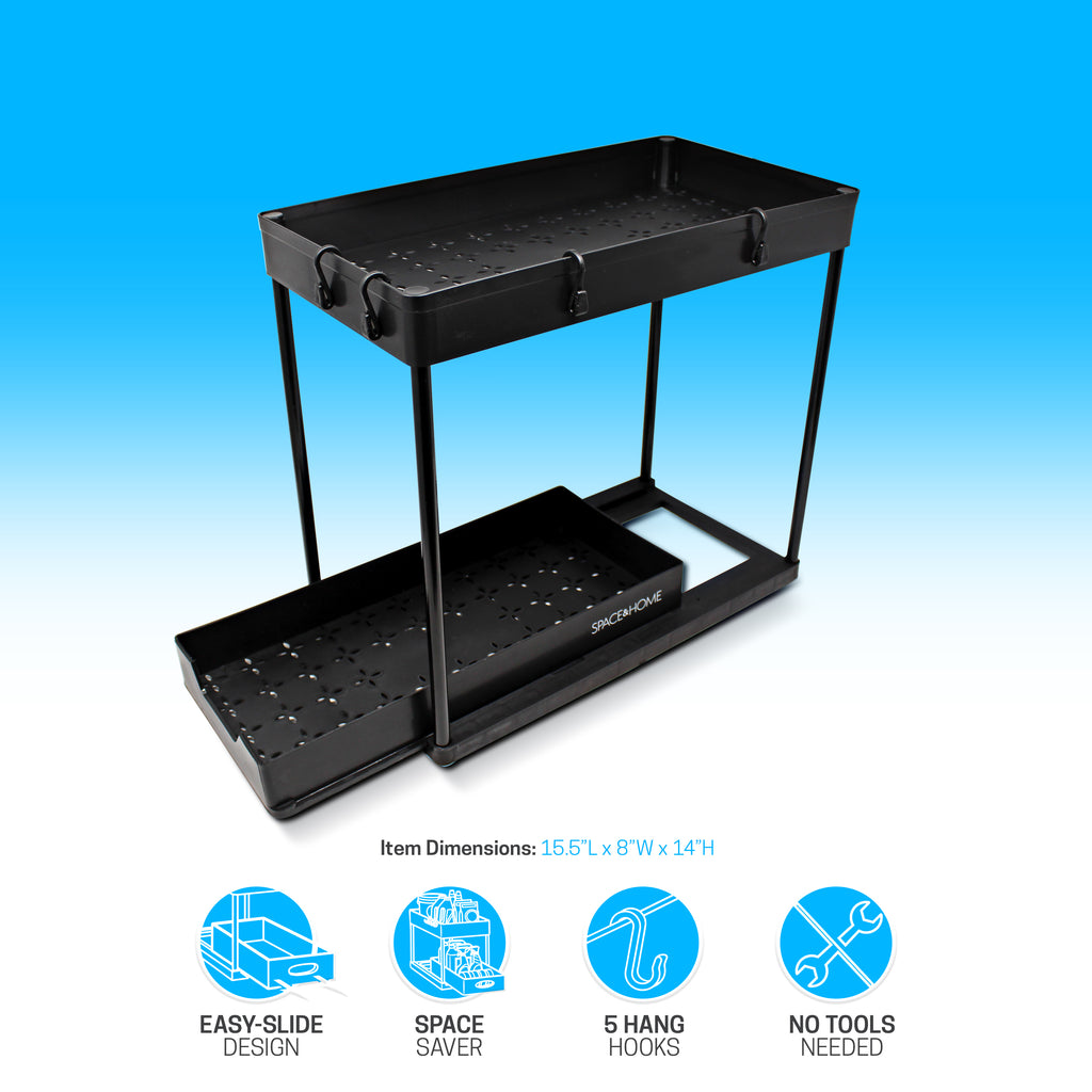 Space & Home Store & Slide All-Purpose Shelf Organizer