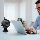 LuxBreeze Rechargeable Cordless Portable Fan w/ Clip-On Feature