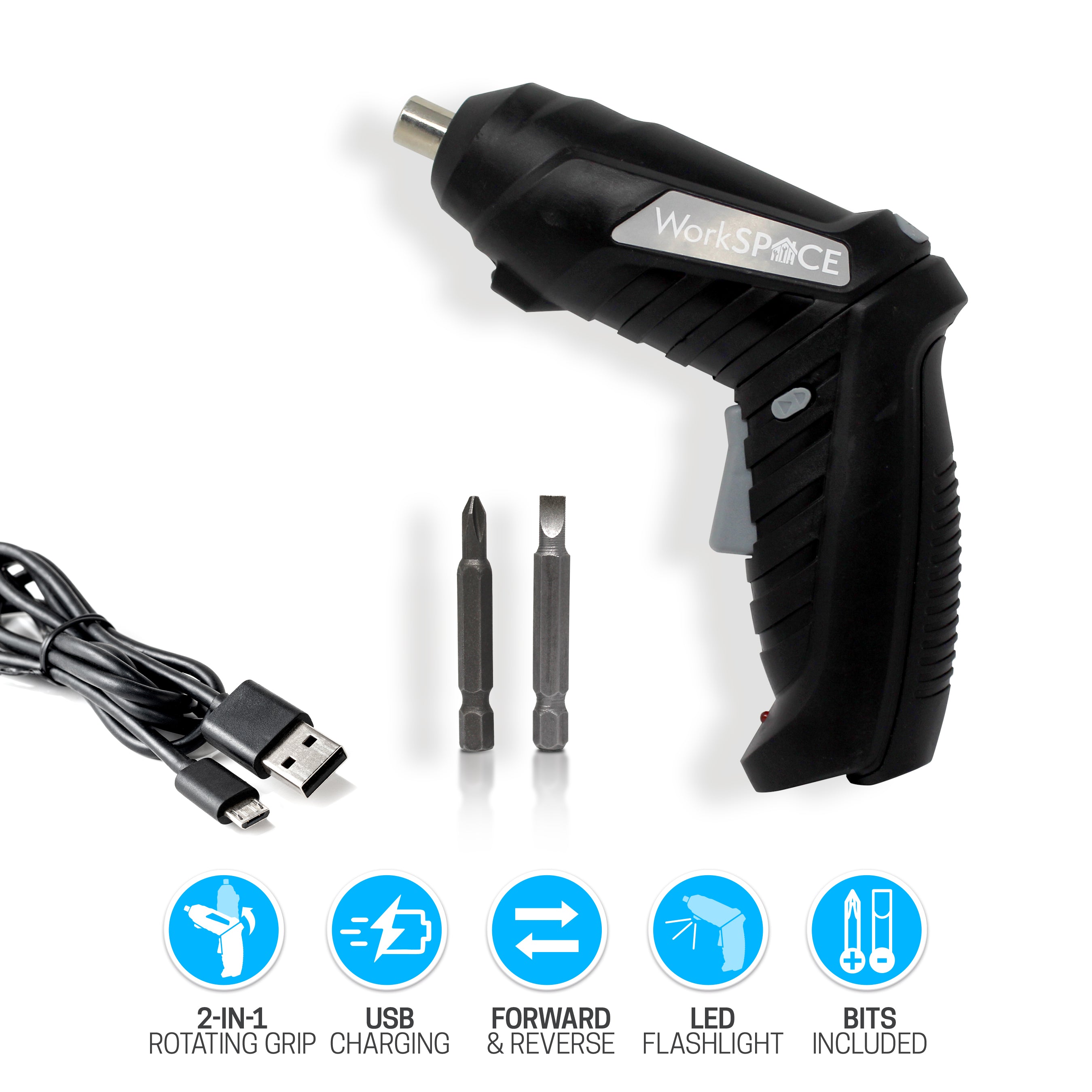Rapid Rotation Screwdriver Universal 4V Rechargeable Rotating Screwdriver – Aduro Products