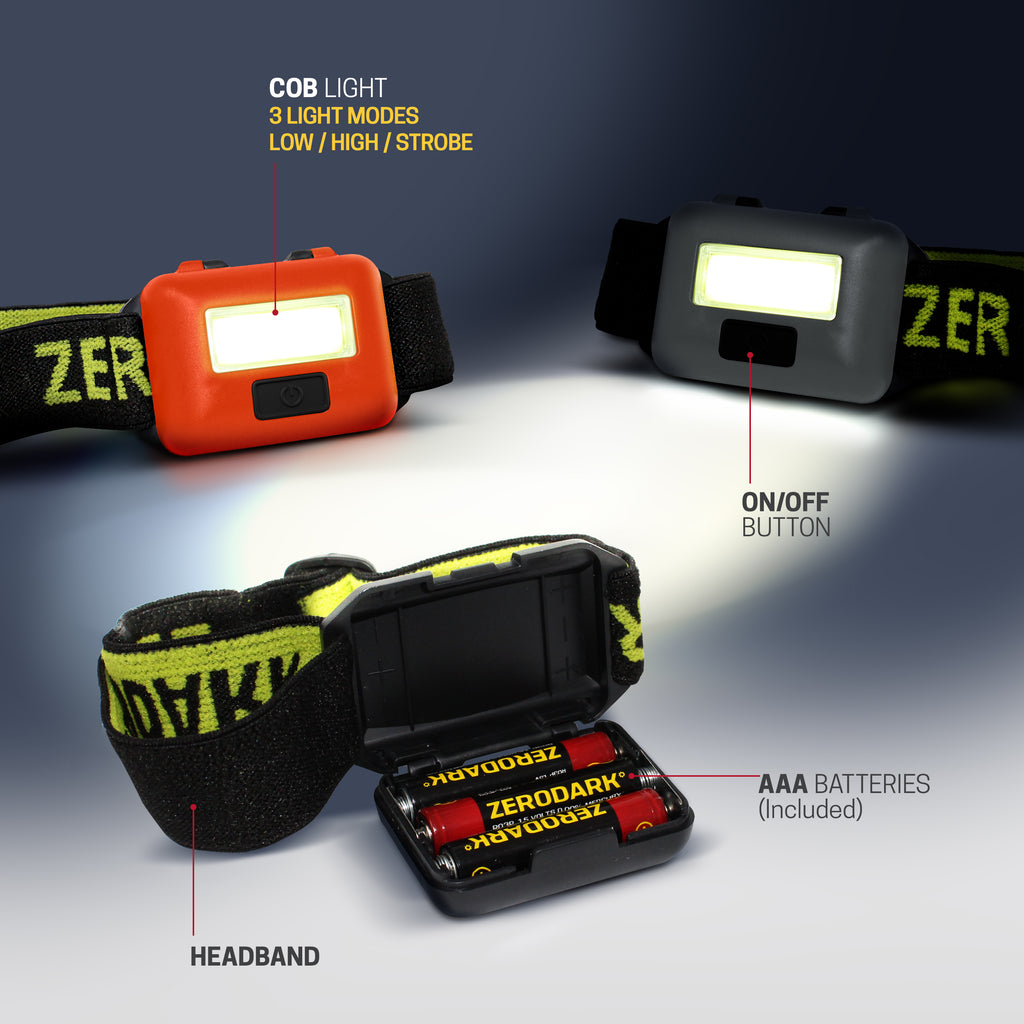 Zerodark Tactical Headlamp 3 Pc Set