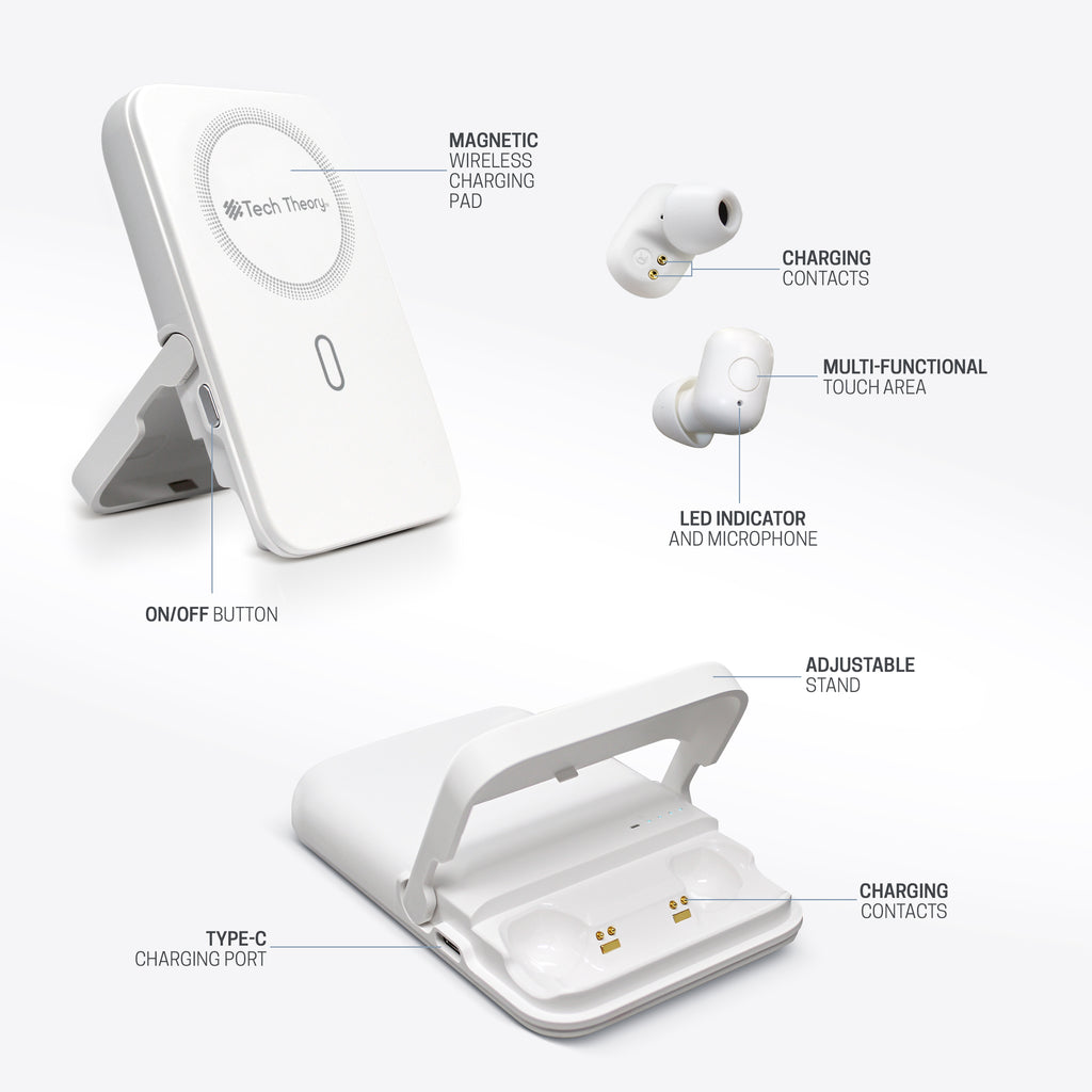 MagPower Pods Magnetic Portable Battery + TWS Earbuds