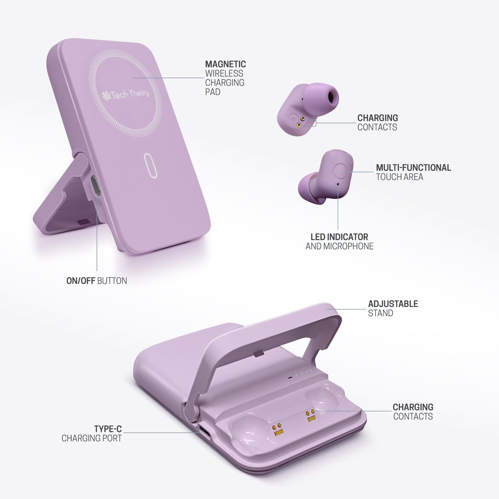 MagPower Pods Magnetic Portable Battery + TWS Earbuds