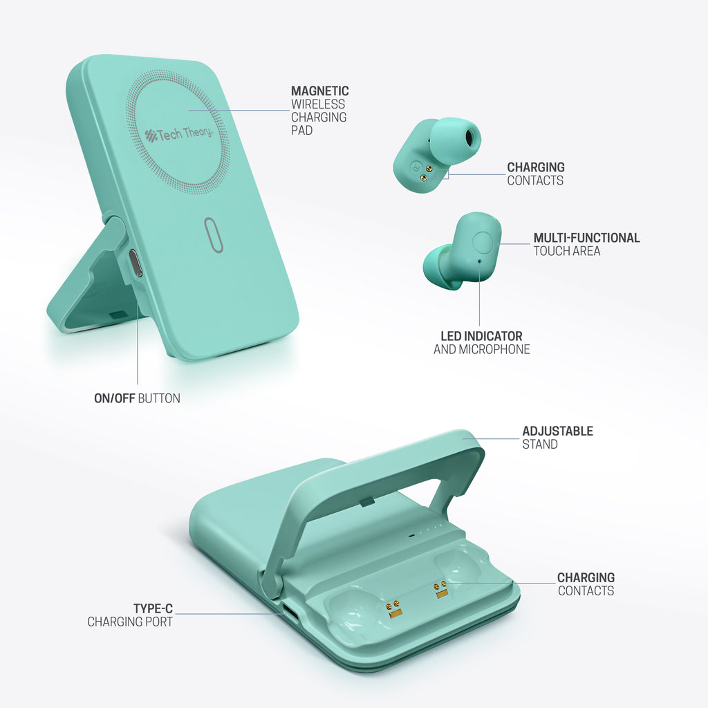MagPower Pods Magnetic Portable Battery + TWS Earbuds
