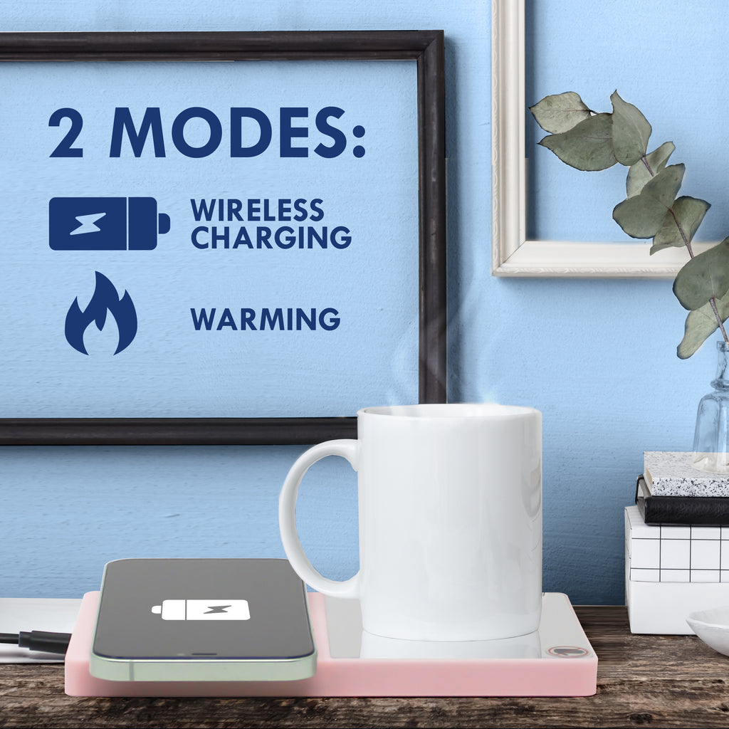 Mug Warmer & Wireless Phone Charger Rose Gold