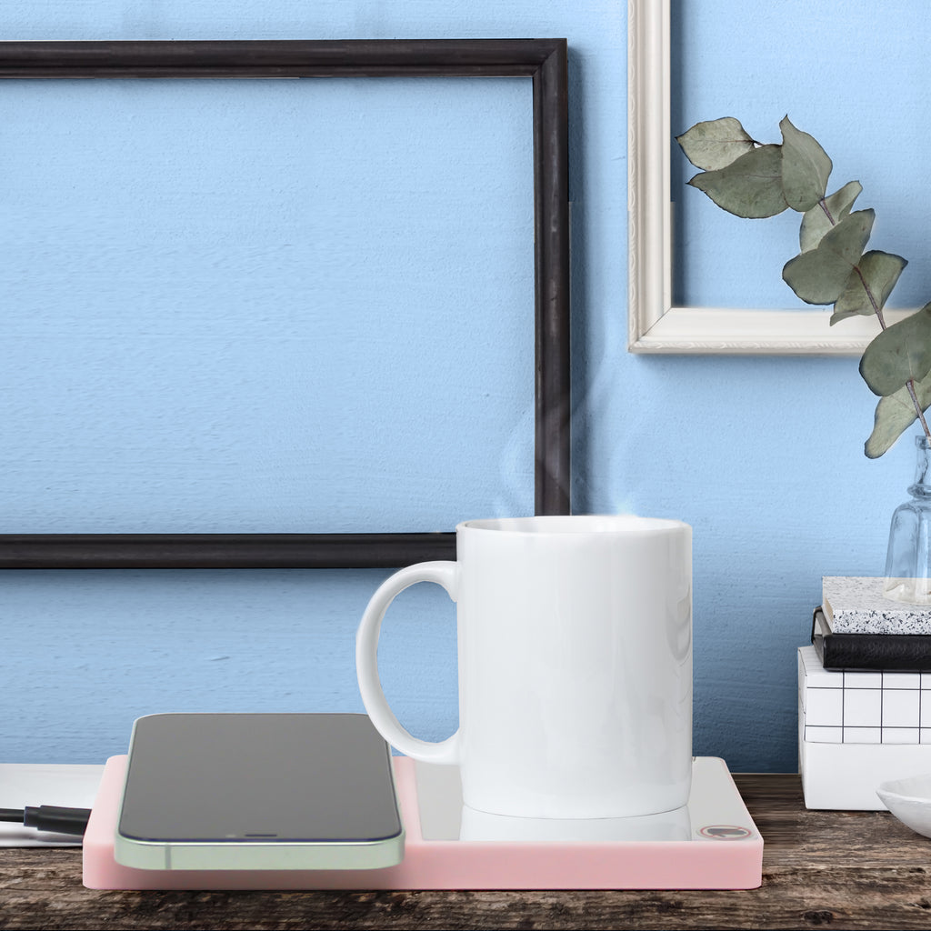 Mug Warmer & Wireless Phone Charger Rose Gold