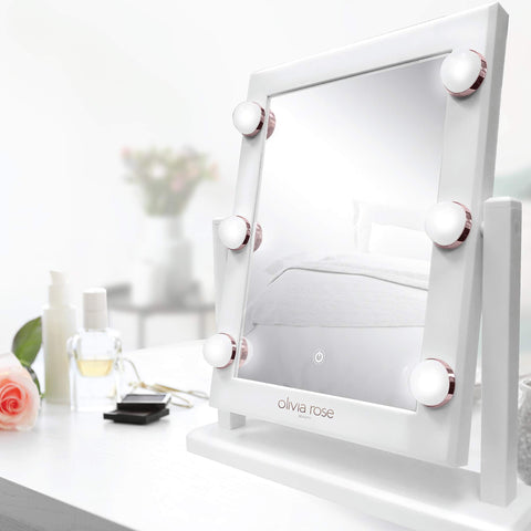 075-Olivia Rose Large Vanity Mirror w Lights and Stand