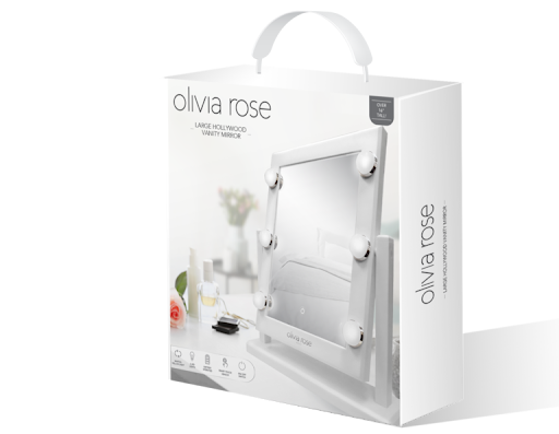 075-Olivia Rose Large Vanity Mirror w Lights and Stand