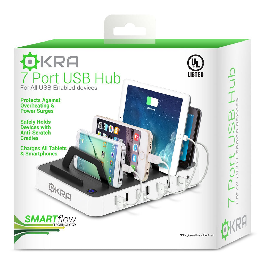 7-Port Hub USB Desktop Universal Charging Station Multi Device Dock for iPhone, iPad, Samsung Galaxy, LG, Tablet PC and all Smartphones and Tablets