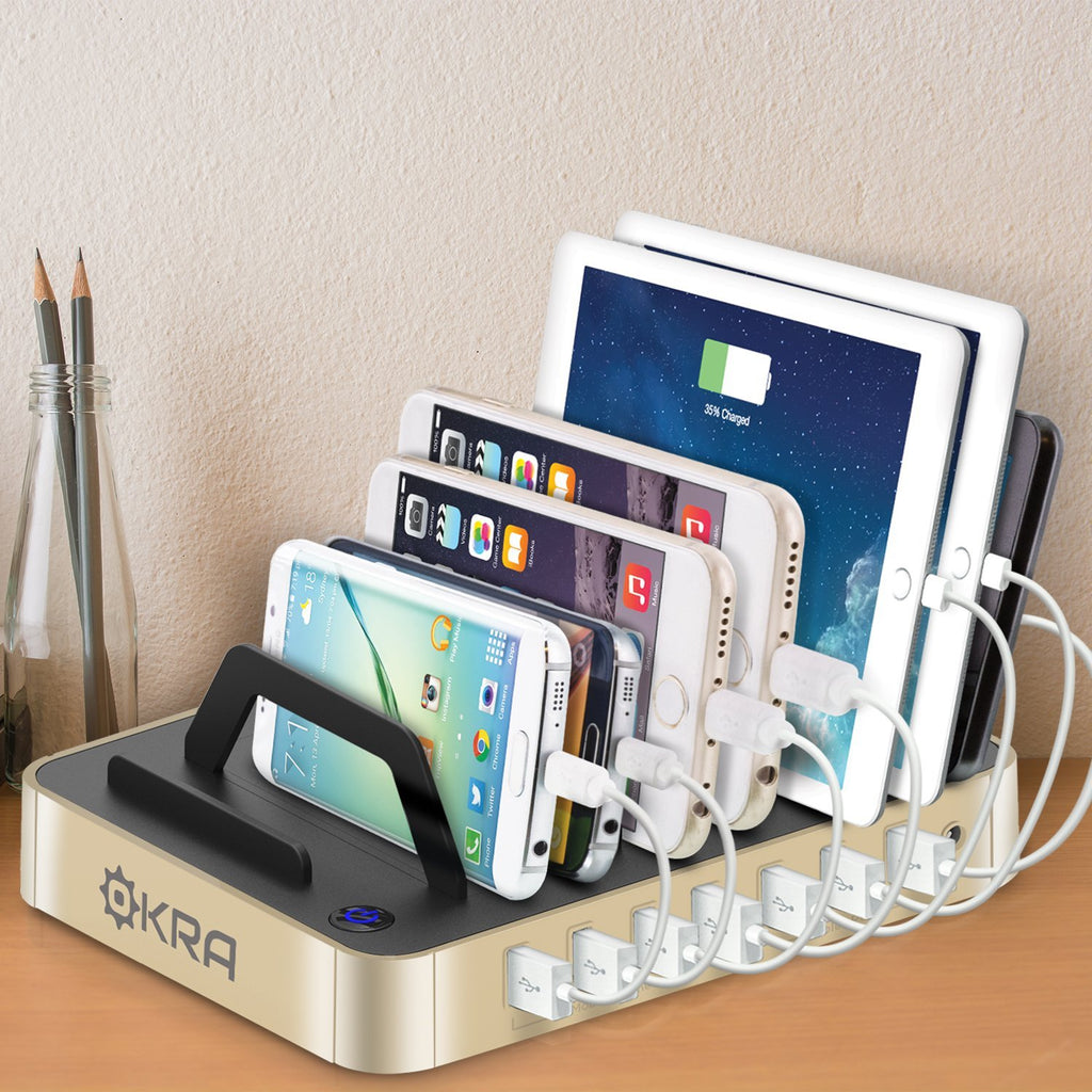 7-Port Hub USB Desktop Universal Charging Station Multi Device Dock for iPhone, iPad, Samsung Galaxy, LG, Tablet PC and all Smartphones and Tablets