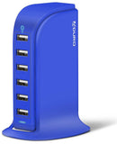 6 Port Hub USB Charging Station Blue