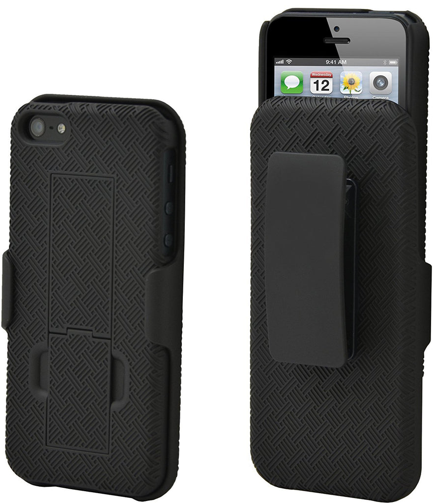 Aduro Shell Holster Combo Case for Apple iPhone SE / 5 / 5S with Kick-Stand