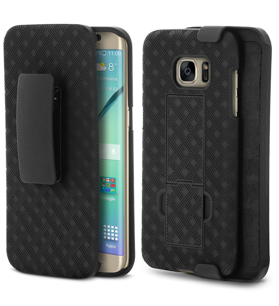 Galaxy S7 Edge Case, Aduro Shell & Holster COMBO Super Slim Case Shell