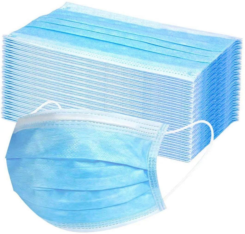 Disposable Non-Medical 3-Ply Earloop Face Masks - 50 Pack