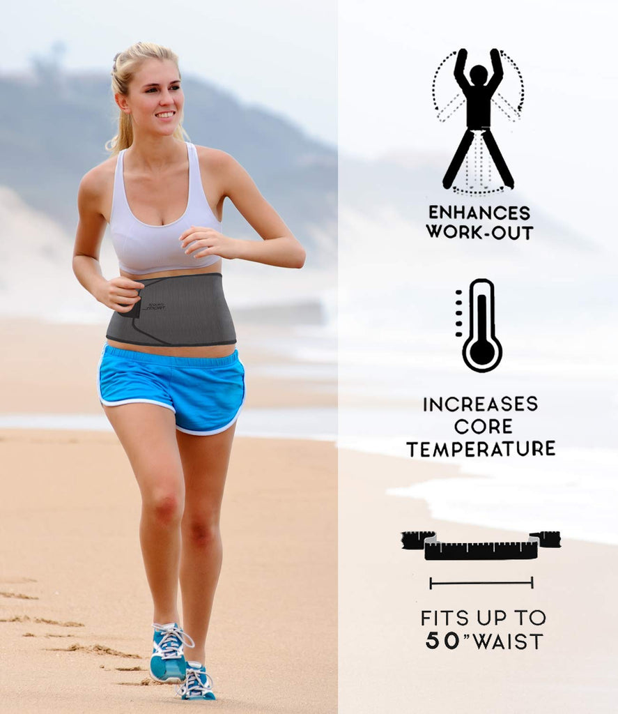 Aduro Sport Sweat Waist Trimmer Belt Premium Sweat Waist Trainer Stomach Wraps