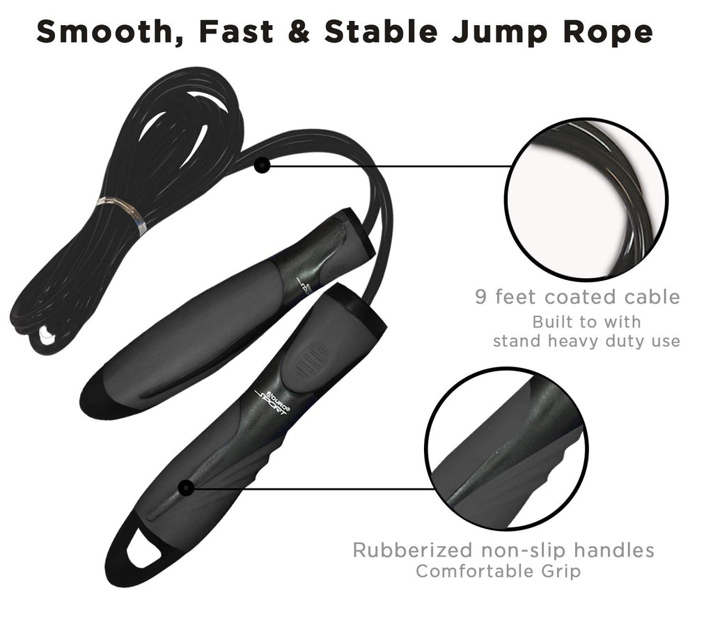 Aduro Sport 9 Ft Speed Jump Rope with Rubberized Non-Slip Handles