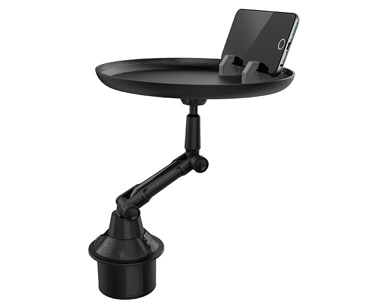 2-in-1 Car Cup Holder Expander And Phone Mount With Adjustable Base Organizer Tray For Large Water Bottles And Drinks