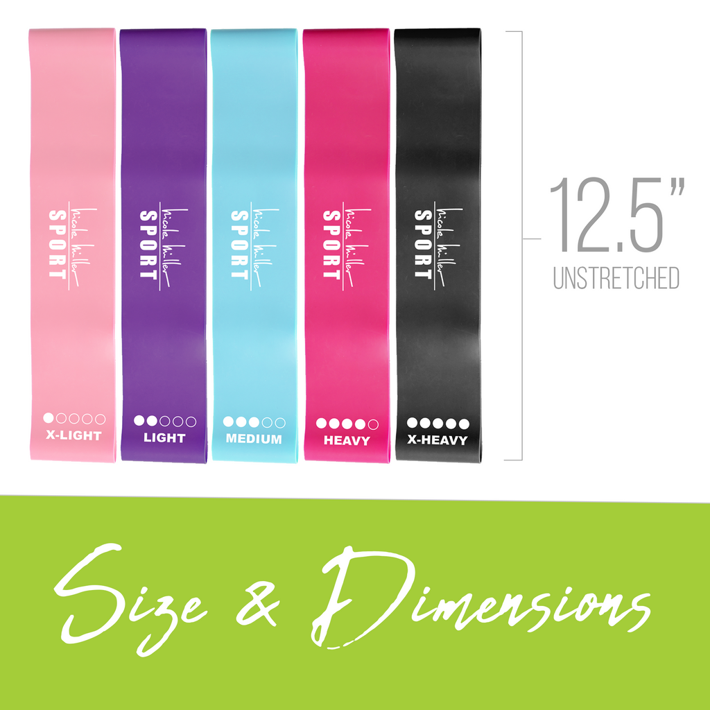 Nicole Miller Sport Resistance Loop Bands 5 Pc Set