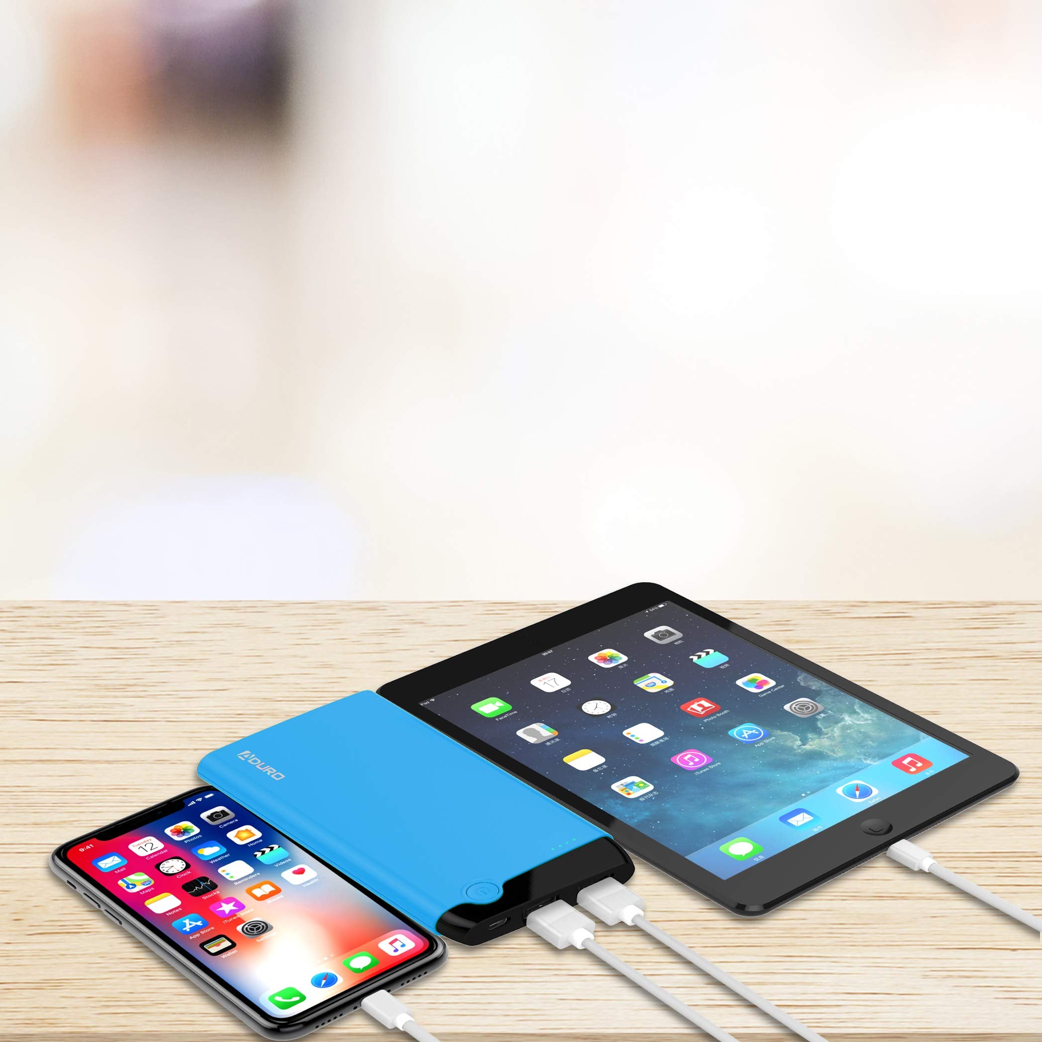 Aduro Power Dual USB LED Indicator 10,000mAh External Battery Charger ...