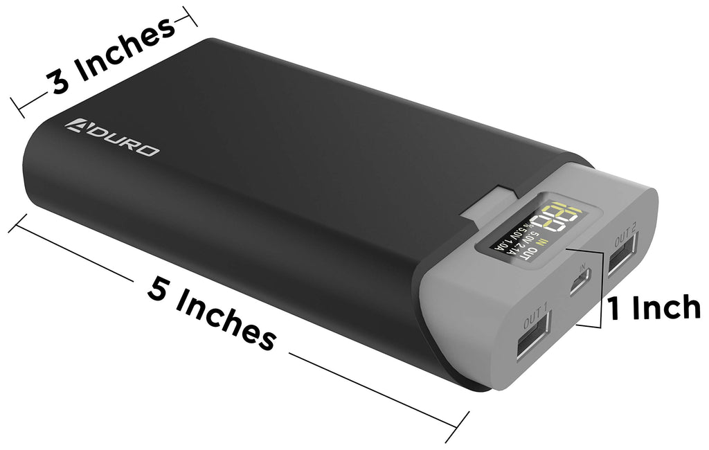 PowerUp Dual USB LED Screen 13,000mAh Portable Phone External Battery Charger