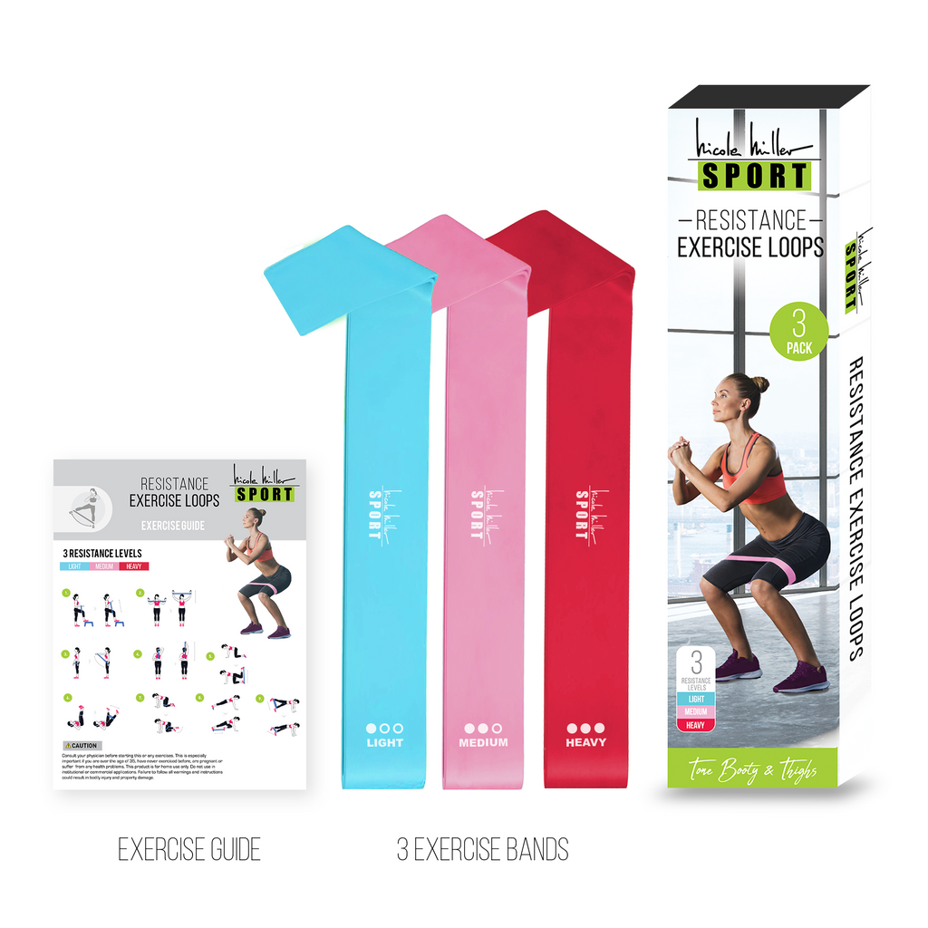 Nicole Miller Resistance Bands 3 Pc Set